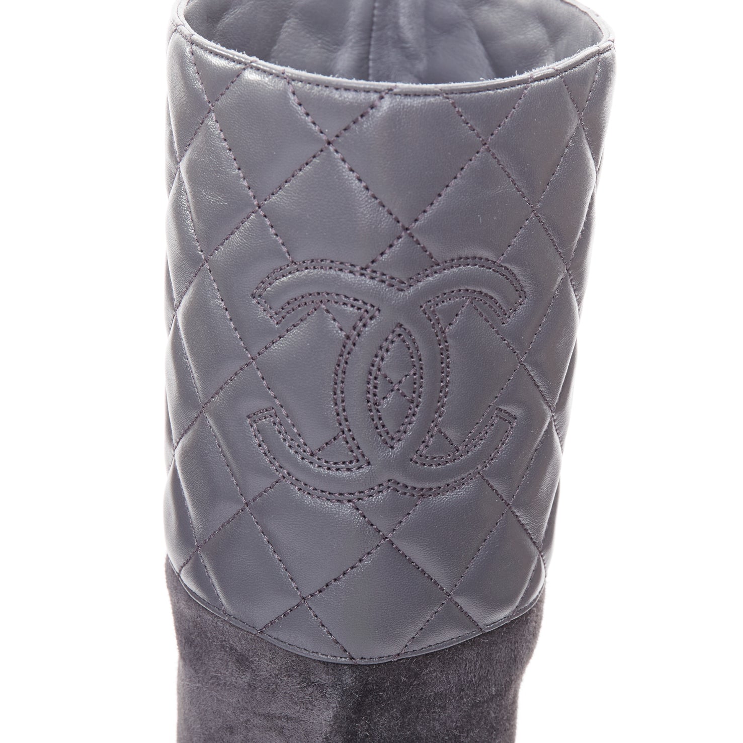 Chanel Fabric Platform Heel Boots - Image 10