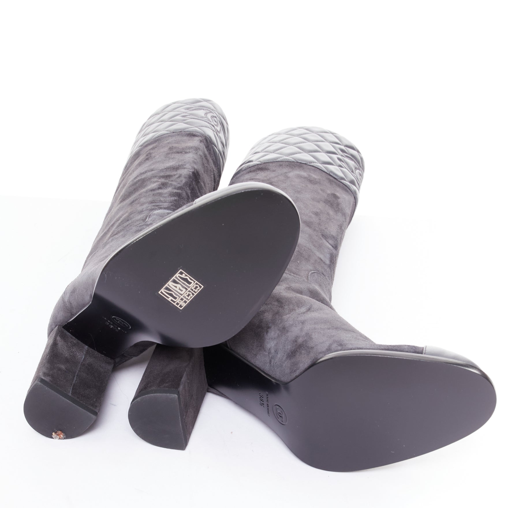 Chanel Fabric Platform Heel Boots - Image 12