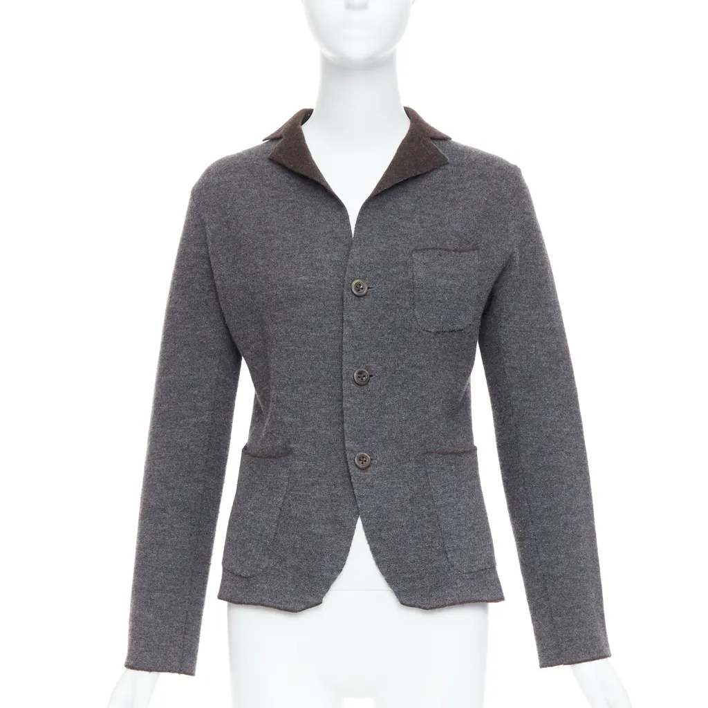 45RPM Double Faced Blazer Grey Wool Very good - Front View