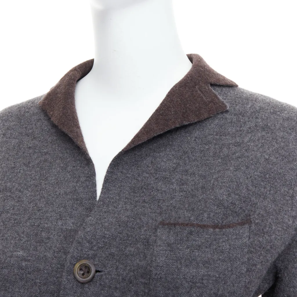 45RPM Double Faced Blazer Grey Wool Very good - Back View