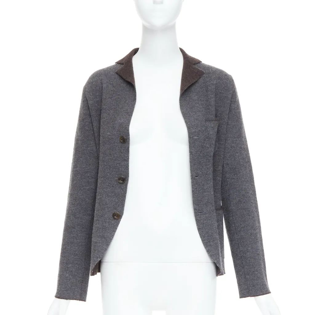 45RPM Double Faced Blazer Grey Wool Very good - Inside View