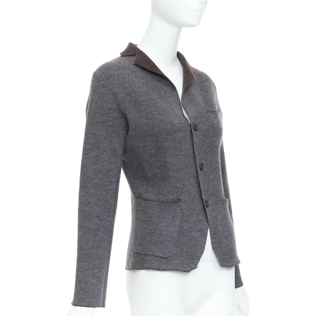 45RPM Double Faced Blazer Grey Wool Very good - Model View