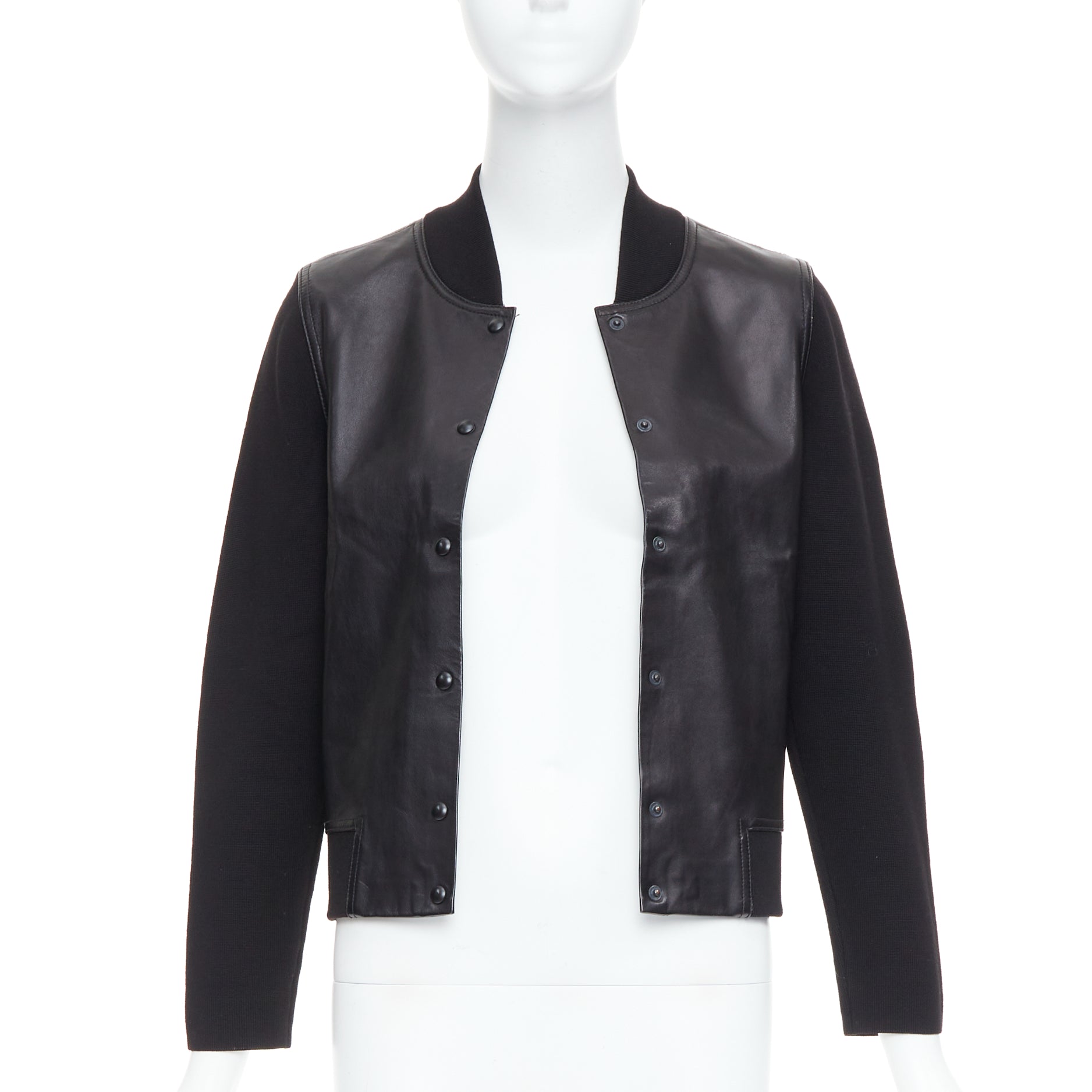 Alexander Wang Black Wool Leather Bomber - Image 6
