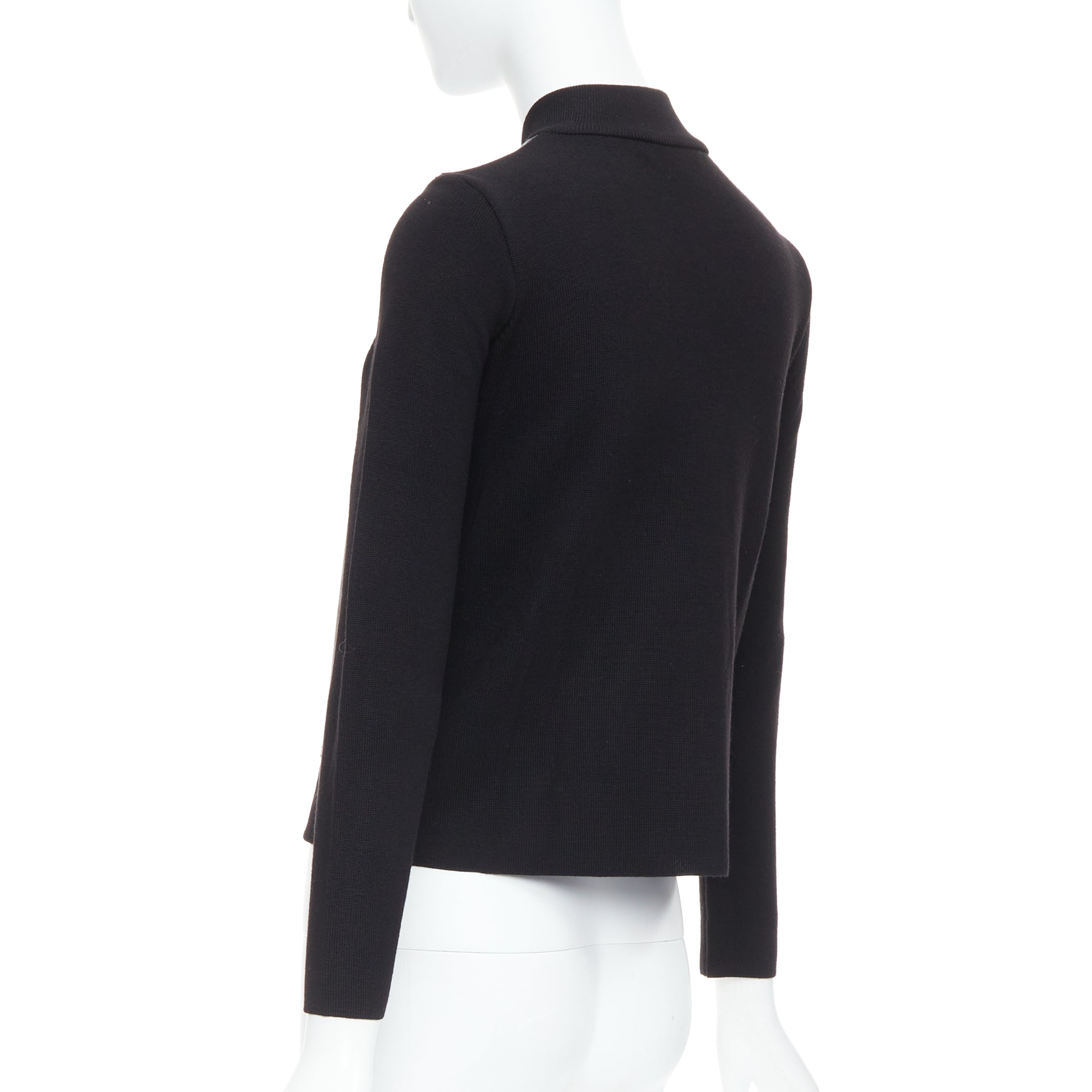 Alexander Wang Black Wool Leather Bomber - Detail 2