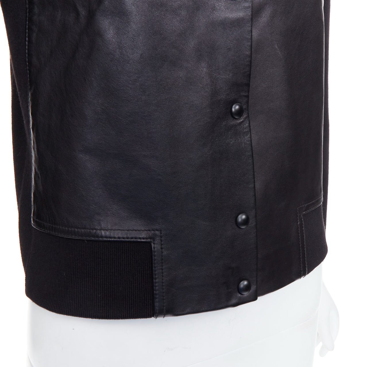 Alexander Wang Black Wool Leather Bomber - Image 10