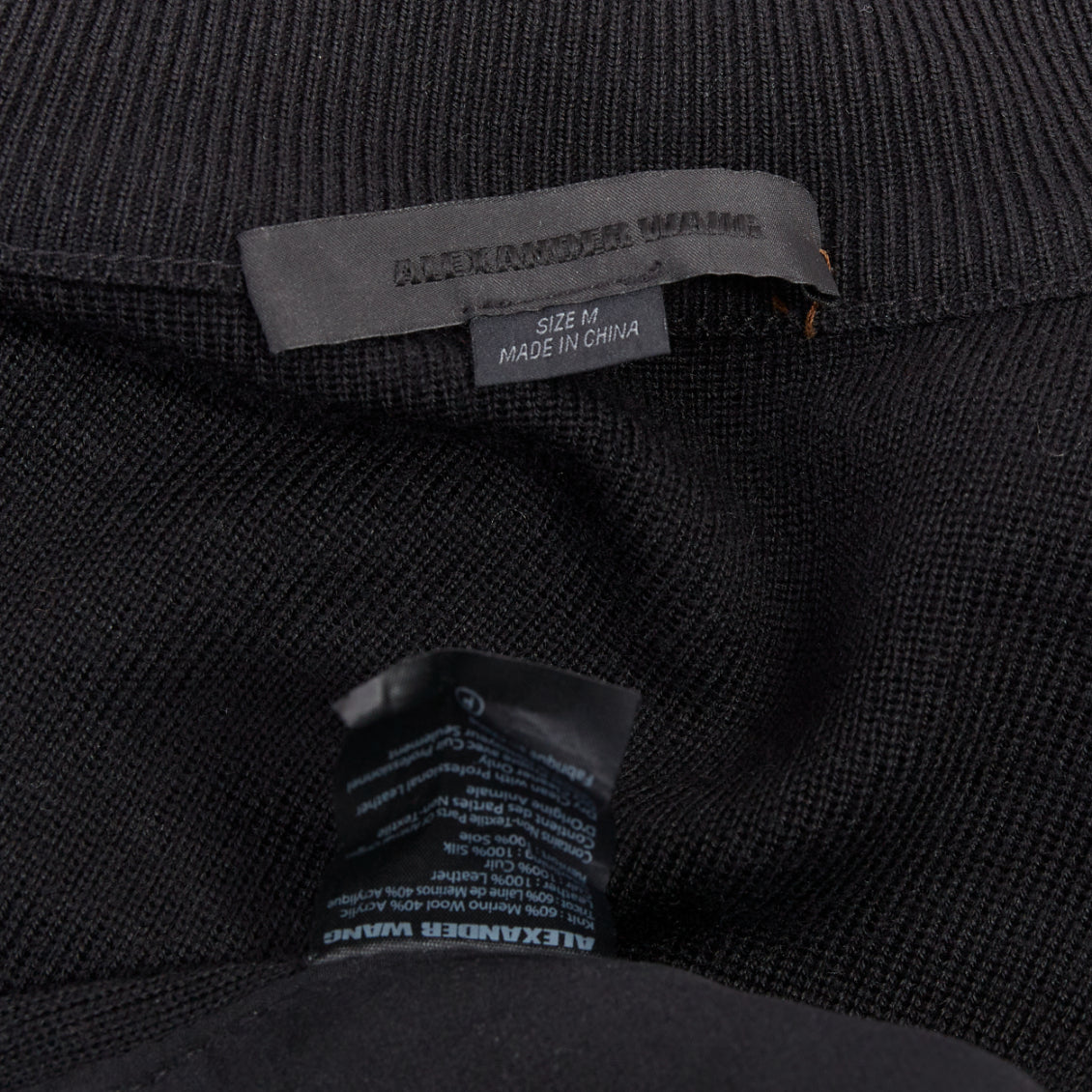 Alexander Wang Black Wool Leather Bomber - Image 11