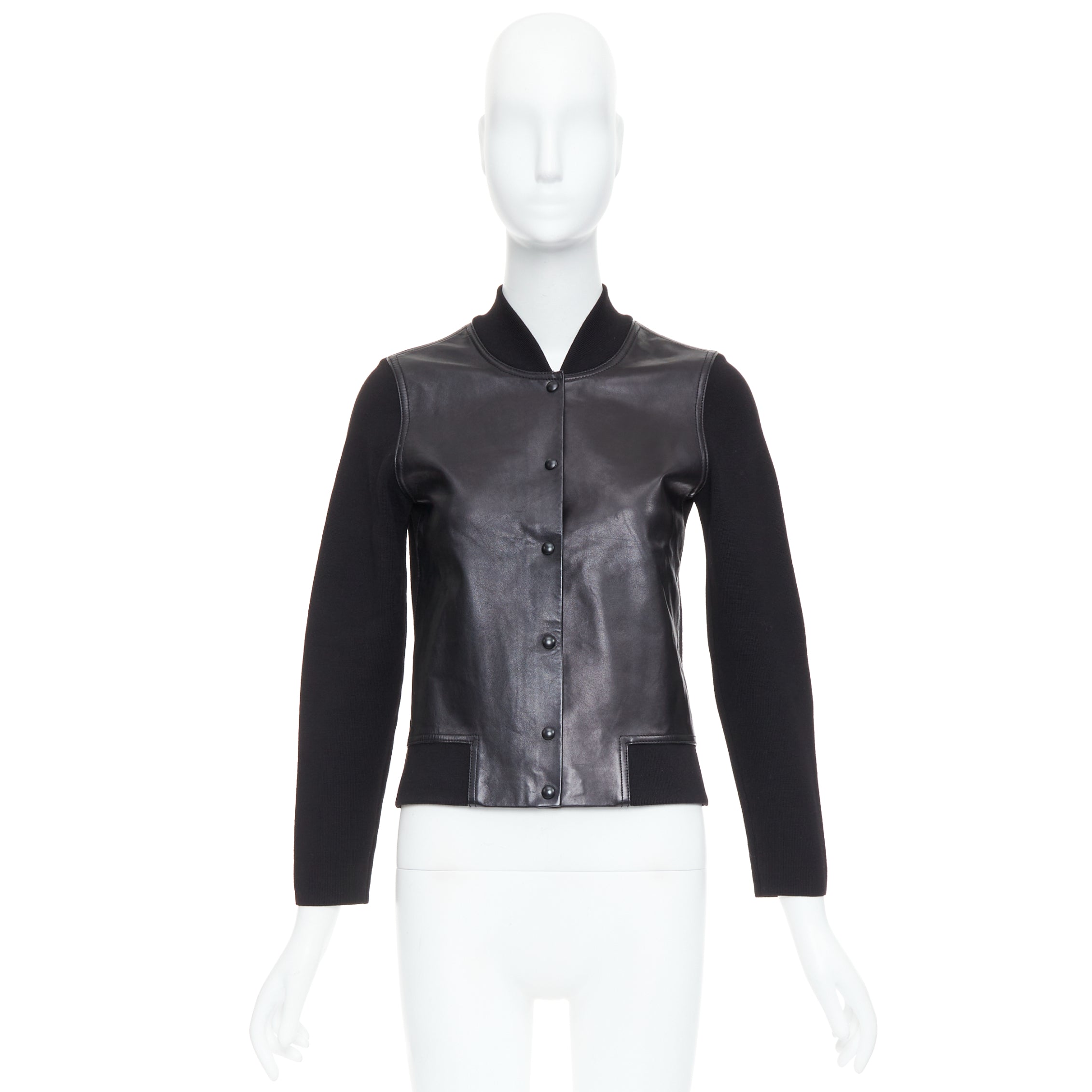 Alexander Wang Black Wool Leather Bomber - Image 12