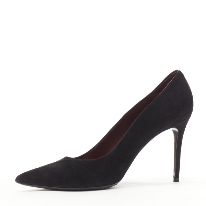 Celine Black Suede Stilettos - 4
