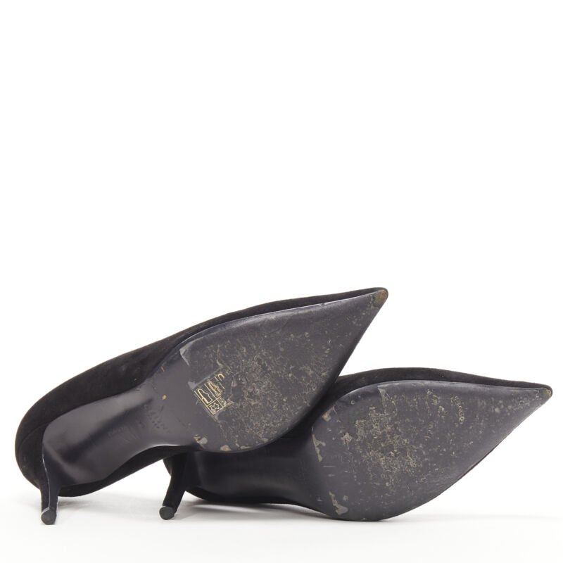 Celine Black Suede Stilettos - Detail 1