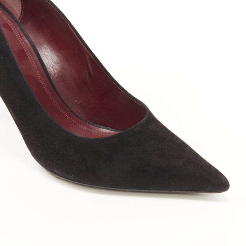 Celine Black Suede Stilettos - Image 10