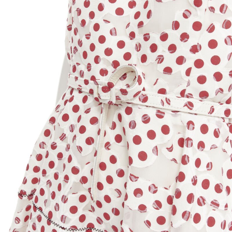 Oscar De La Renta Polkadot Devore Dress - Back view