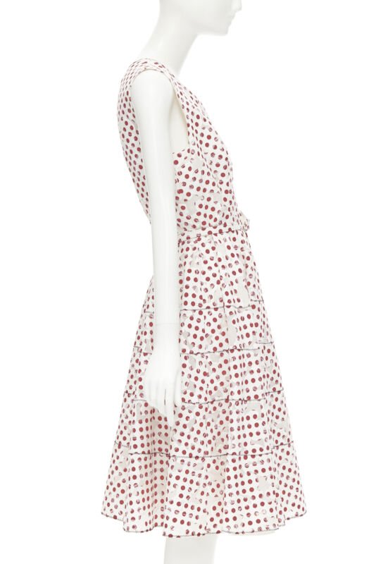 Oscar De La Renta Polkadot Devore Dress - 4
