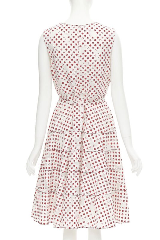 Oscar De La Renta Polkadot Devore Dress - Side view