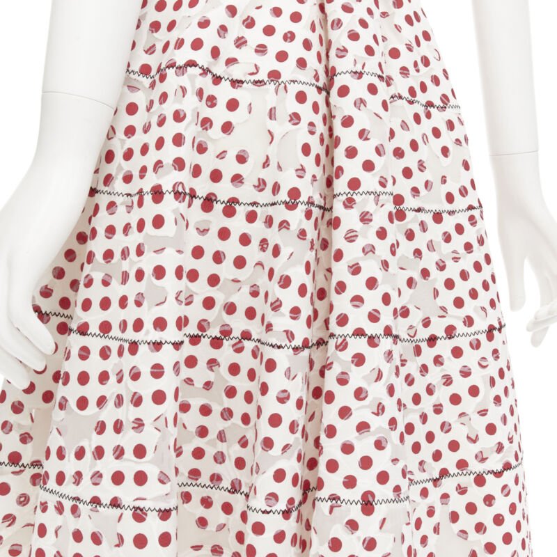Oscar De La Renta Polkadot Devore Dress - Image 10