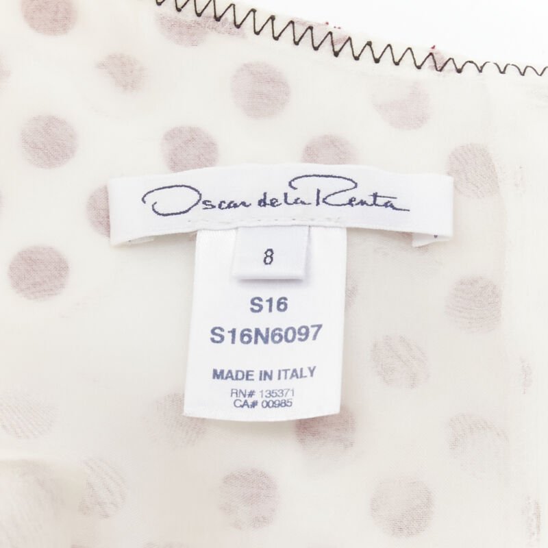 Oscar De La Renta Polkadot Devore Dress - Image 11