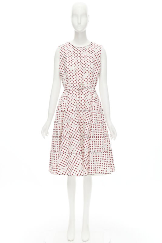 Oscar De La Renta Polkadot Devore Dress - Image 12
