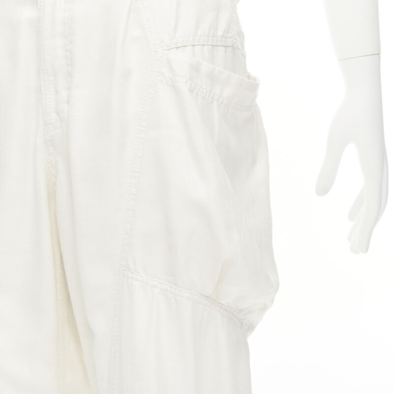 Issey Miyake White Parachute Pants - Back view