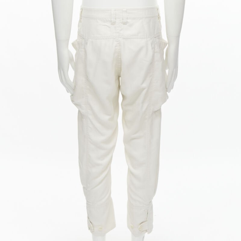 Issey Miyake White Parachute Pants - Side view