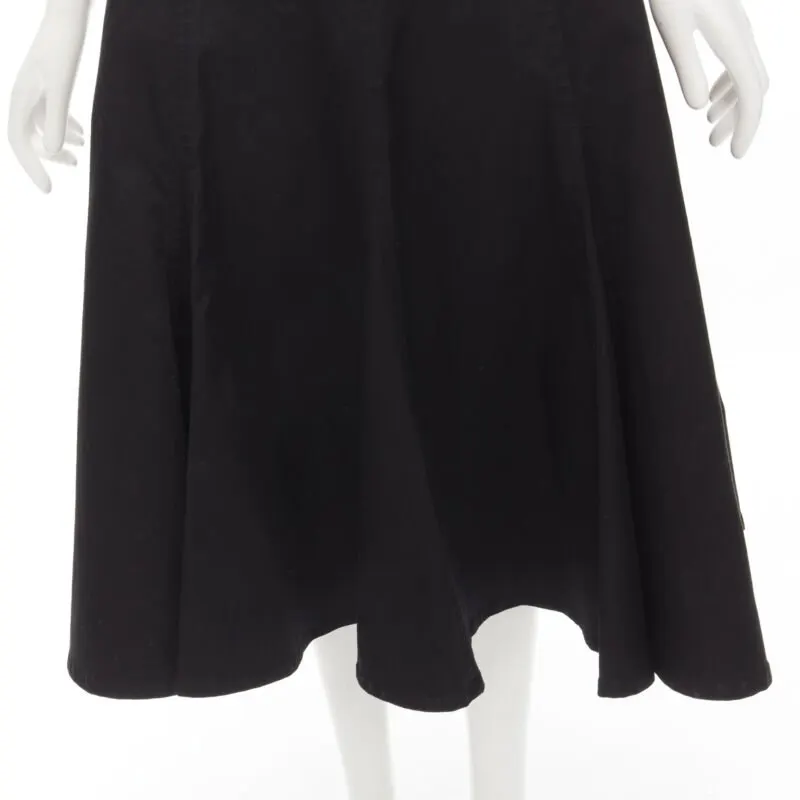 Yohji Yamamoto Flared Cotton Skirt Black Cotton Never worn - Back View