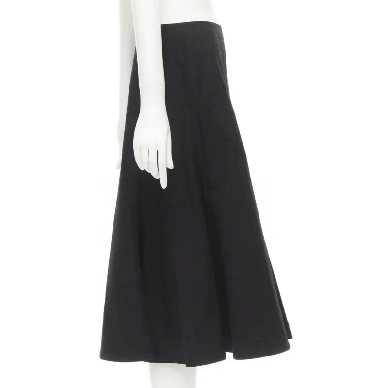 Yohji Yamamoto Flared Cotton Skirt Black Cotton Never worn - Model View