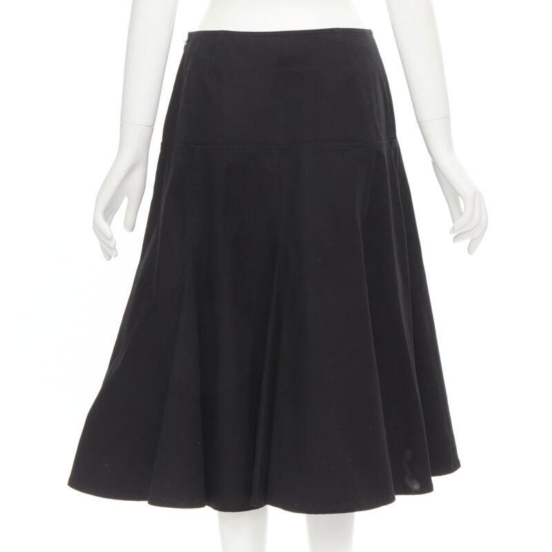 Yohji Yamamoto Flared Cotton Skirt - Side view