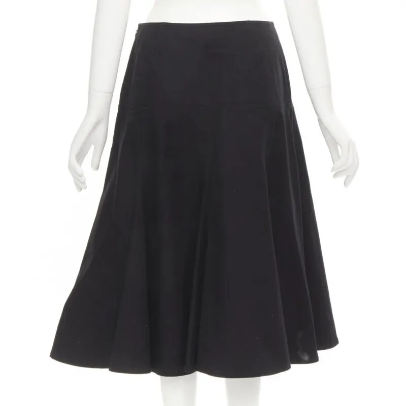 Yohji Yamamoto Flared Cotton Skirt Black Cotton Never worn - Box View