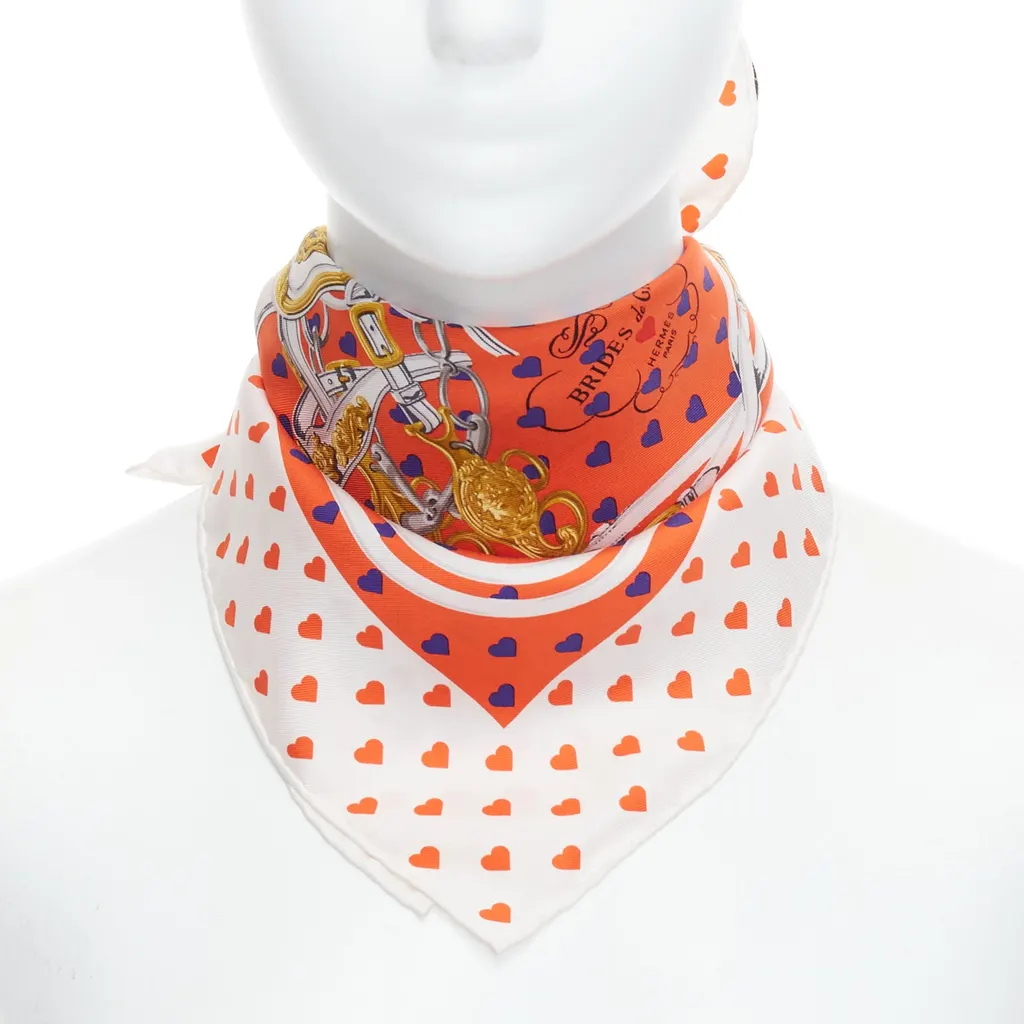 Hermès Bride de Gala Love Orange Silk Never worn - Front View