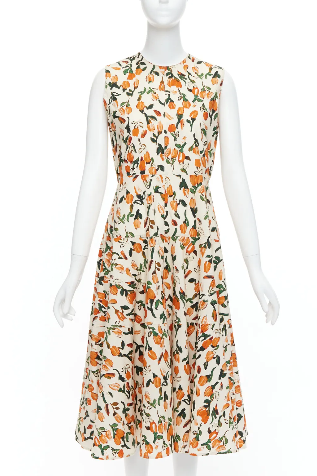 Marni Tulip Summer Dress Orange Cotton Never worn - Front View