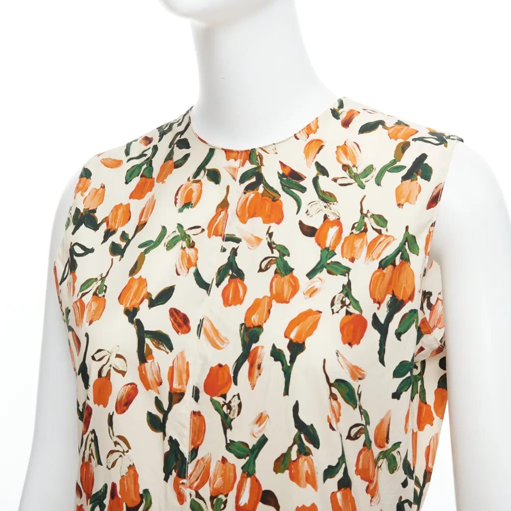 Marni Tulip Summer Dress Orange Cotton Never worn - Back View