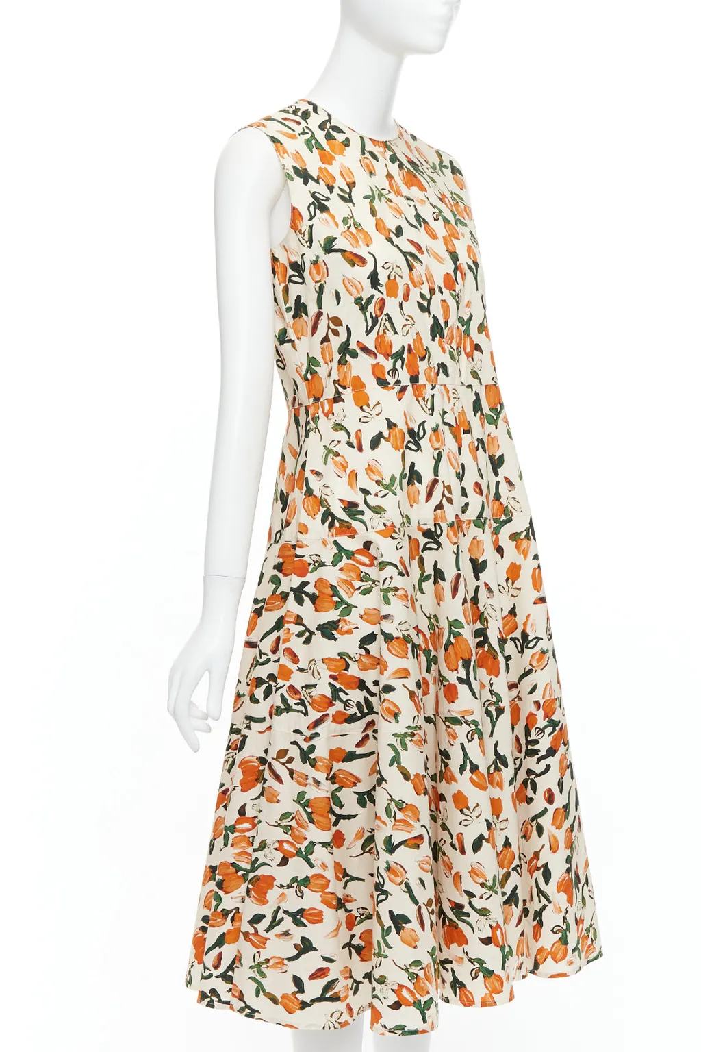 Marni Tulip Summer Dress Orange Cotton Never worn - Inside View