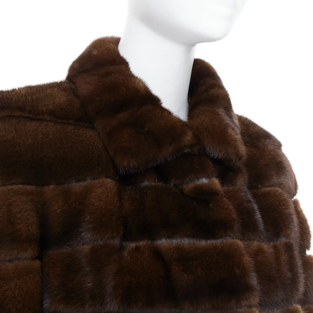 Unsigned Brown Rare Fur Jacket Brown Fur Very good - Back View