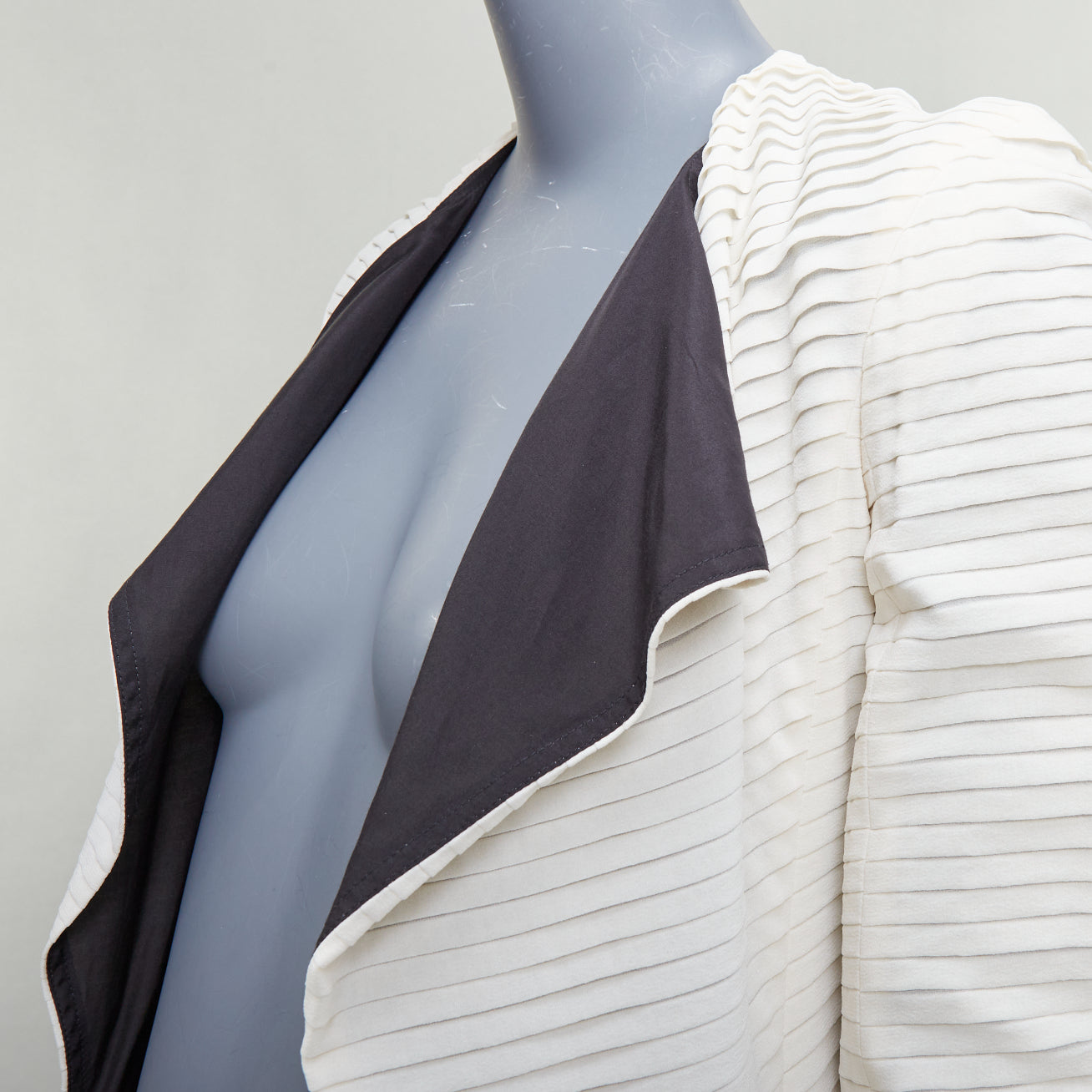 Gareth Pugh Cream Black Draped Biker - Back view