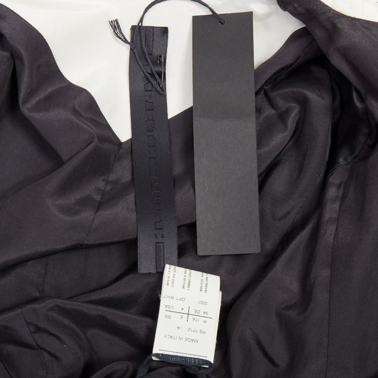 Gareth Pugh Cream Black Draped Biker - Image 10