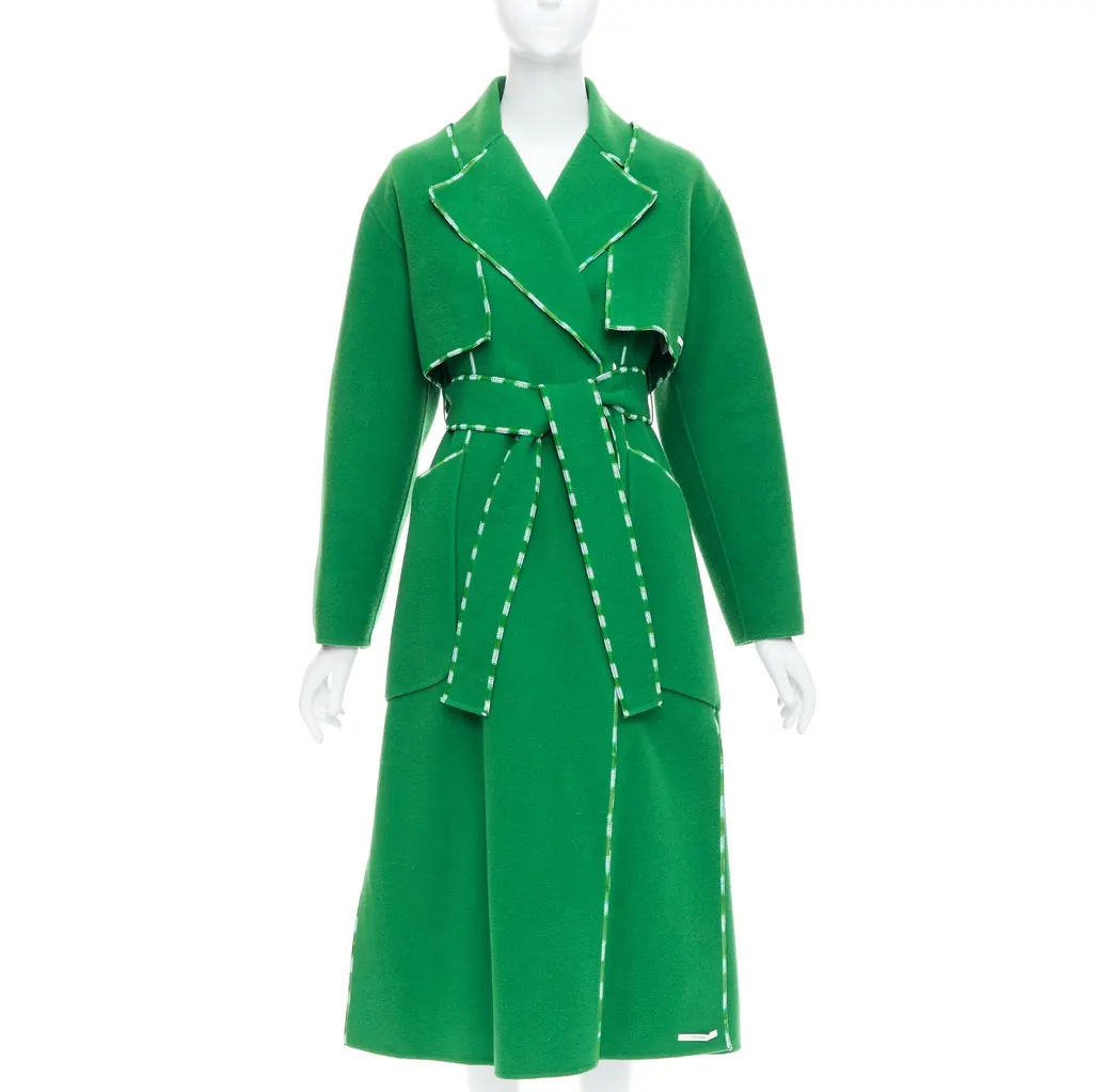 Sportmax Handmade Green Wool Coat Green Wool Very good - Front View