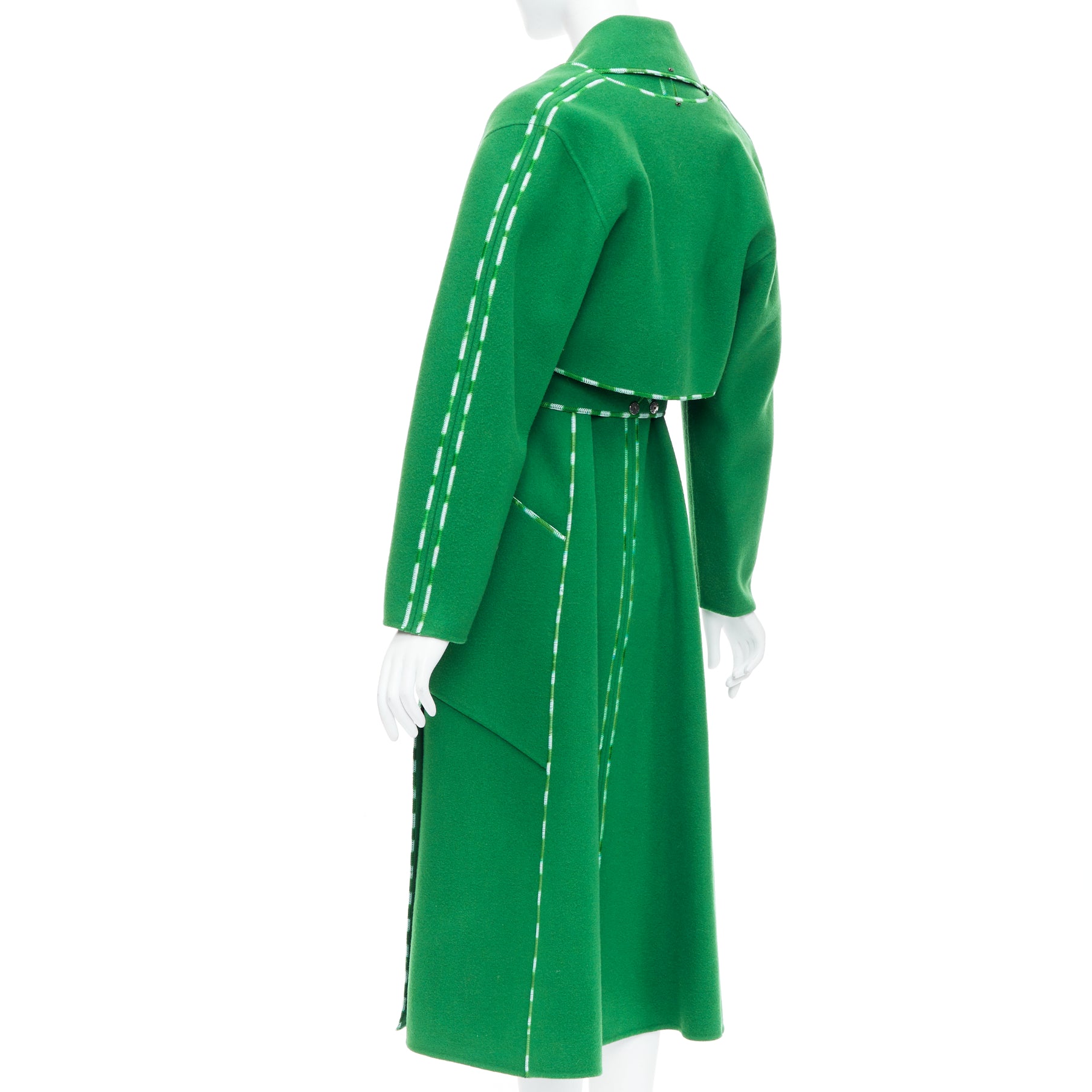 Sportmax Handmade Green Wool Coat - Detail 2