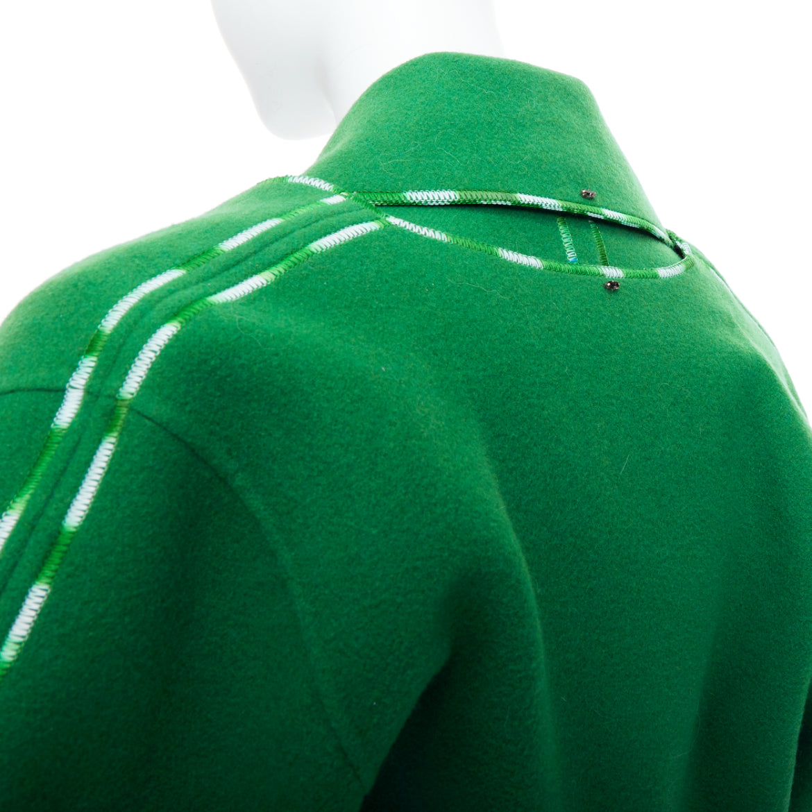 Sportmax Handmade Green Wool Coat - Image 10