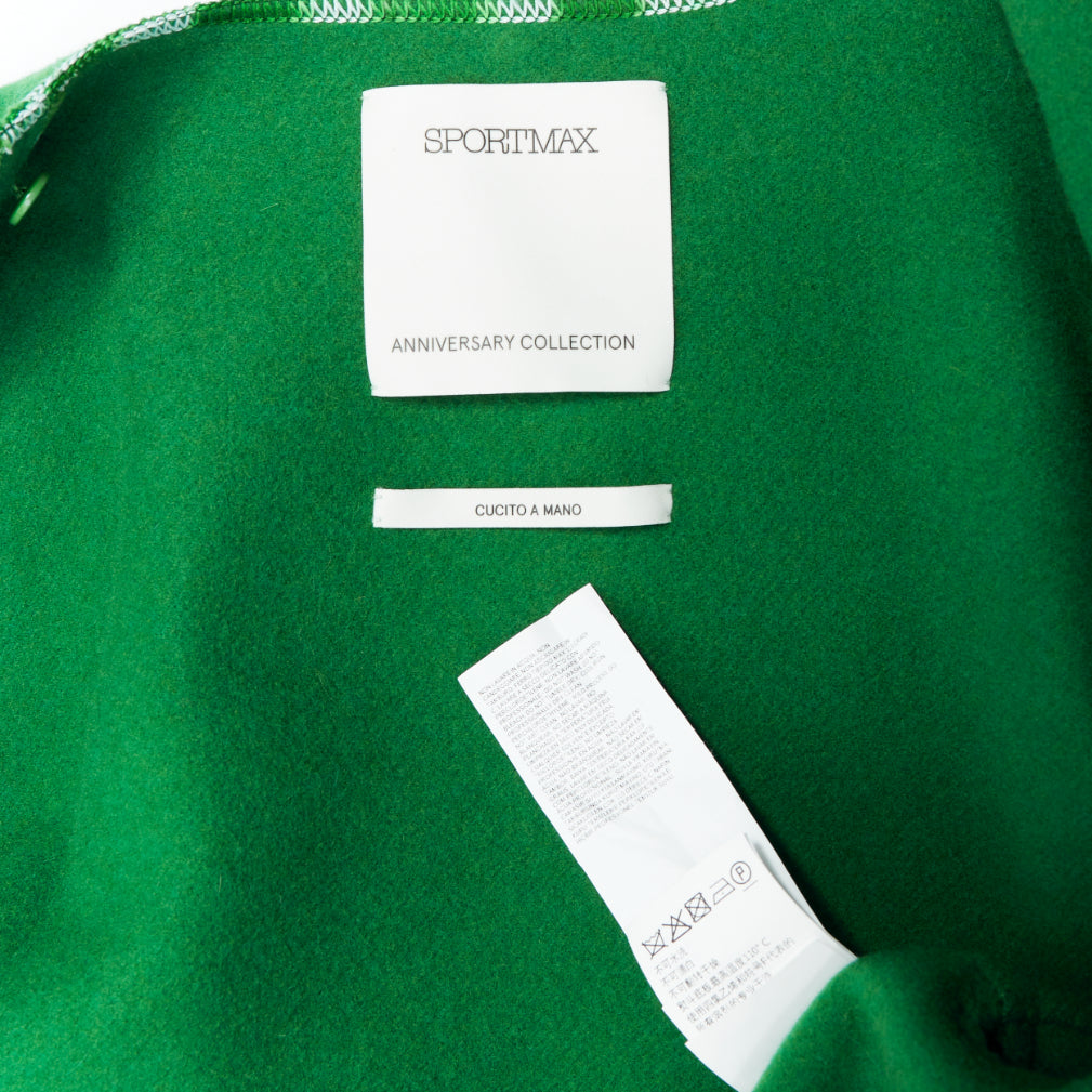 Sportmax Handmade Green Wool Coat - Image 11