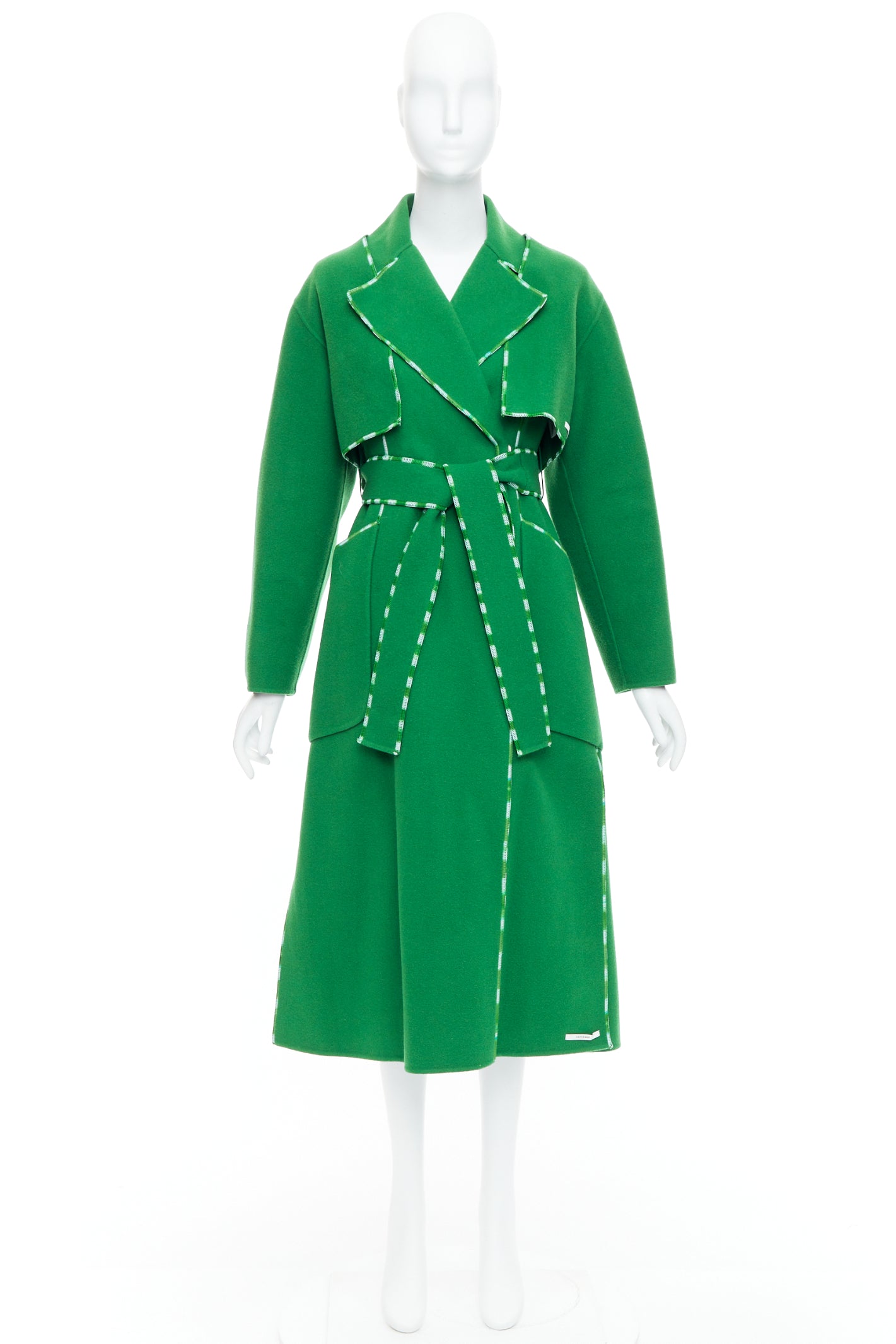 Sportmax Handmade Green Wool Coat - Image 13