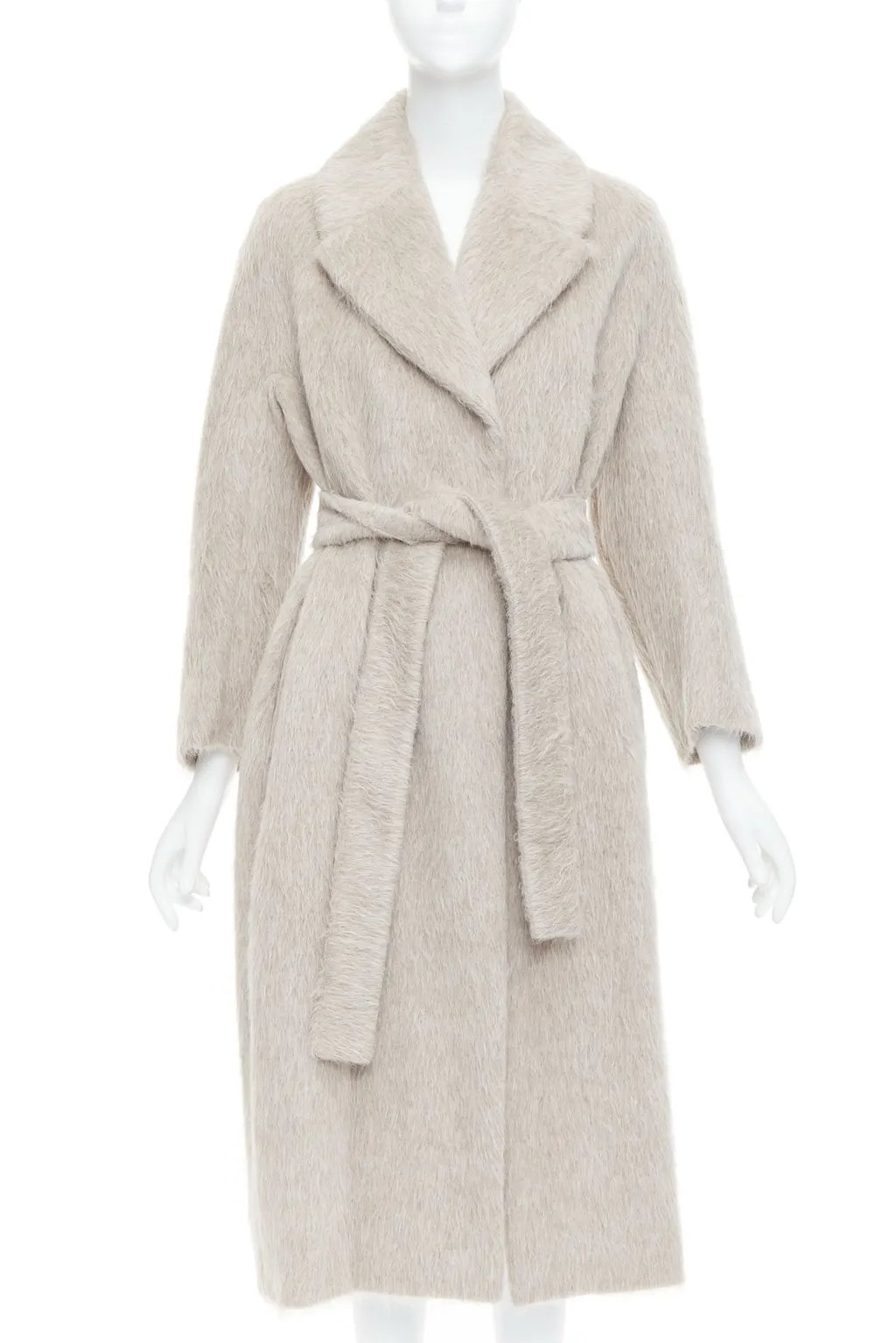 Max Mara Grey Alpaca Wool Coat Grey Never worn - Front View