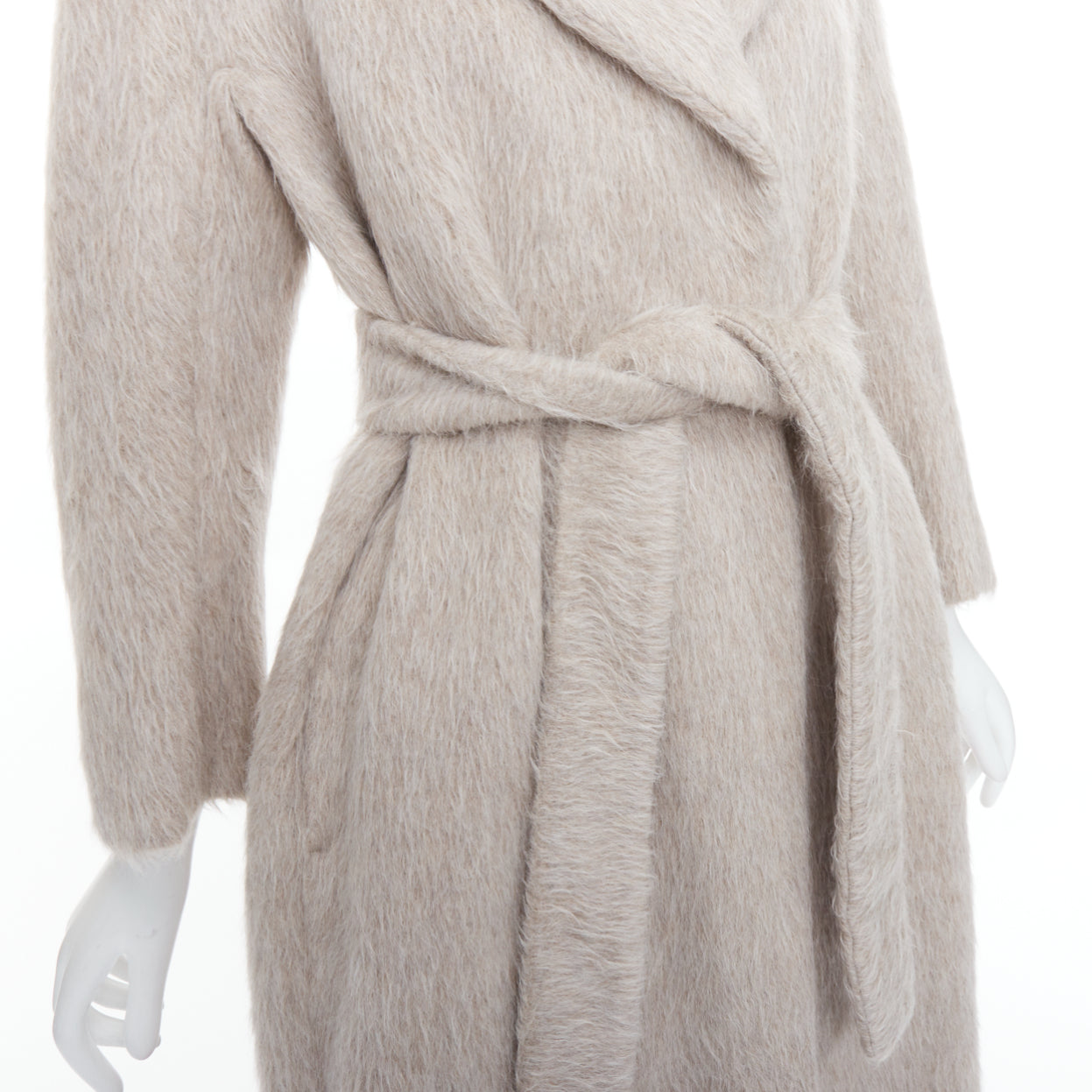 Max Mara Grey Alpaca Wool Coat - Back view