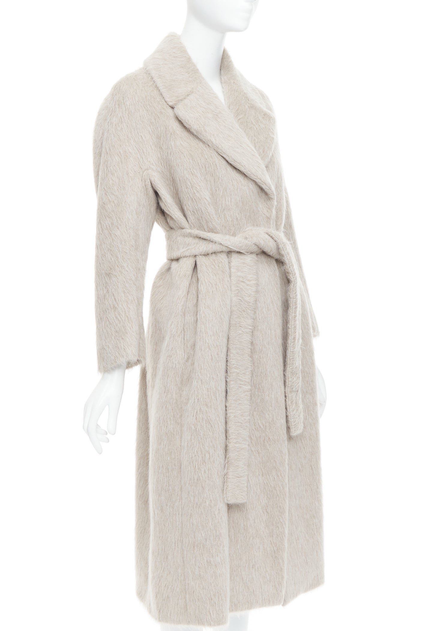 Max Mara Grey Alpaca Wool Coat - Image 6