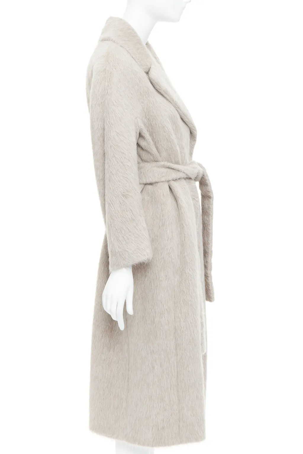 Max Mara Grey Alpaca Wool Coat Grey Never worn - Model View