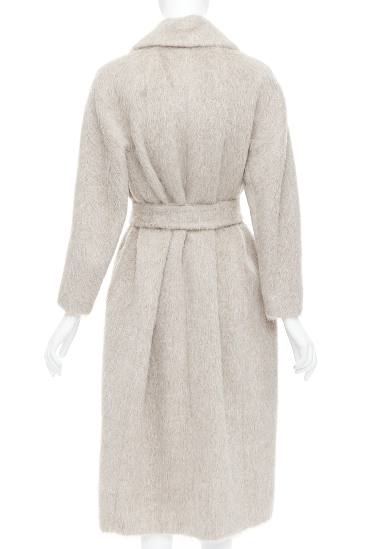 Max Mara Grey Alpaca Wool Coat - Side view