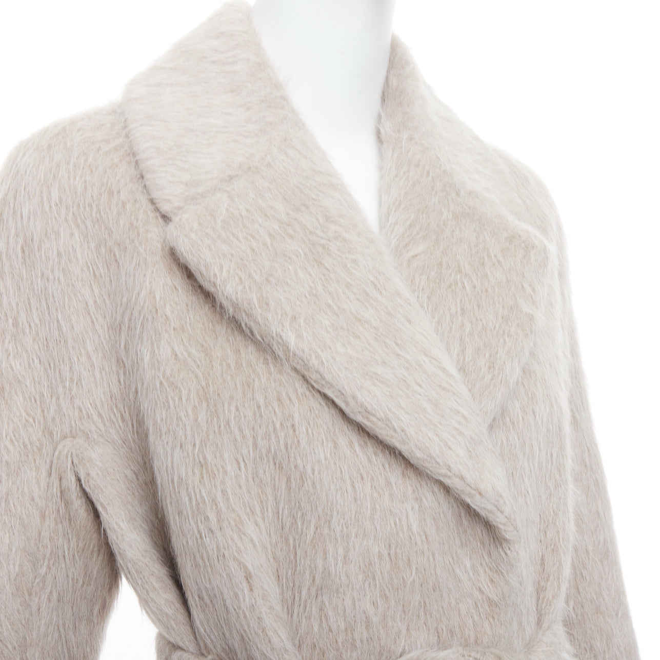 Max Mara Grey Alpaca Wool Coat - Detail 2