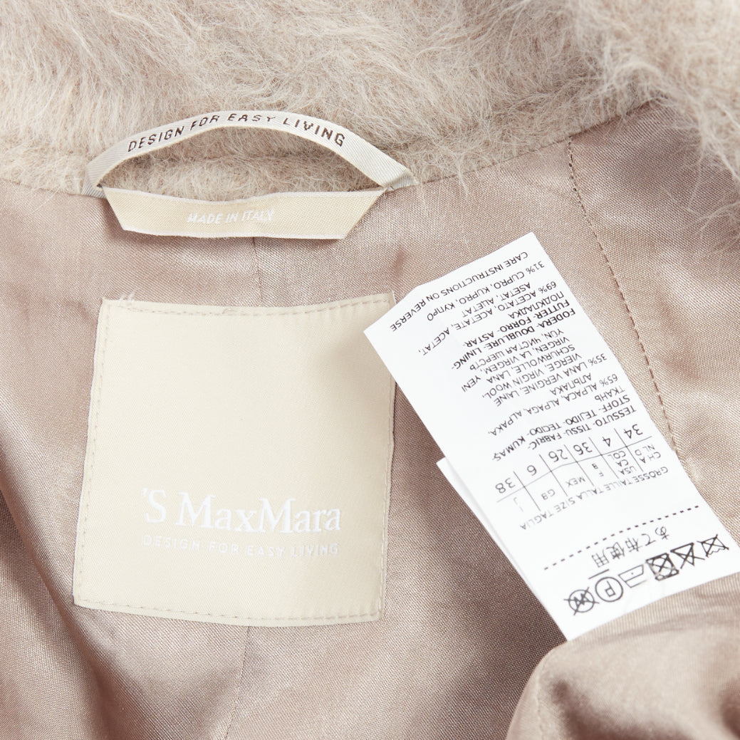 Max Mara Grey Alpaca Wool Coat - Image 10