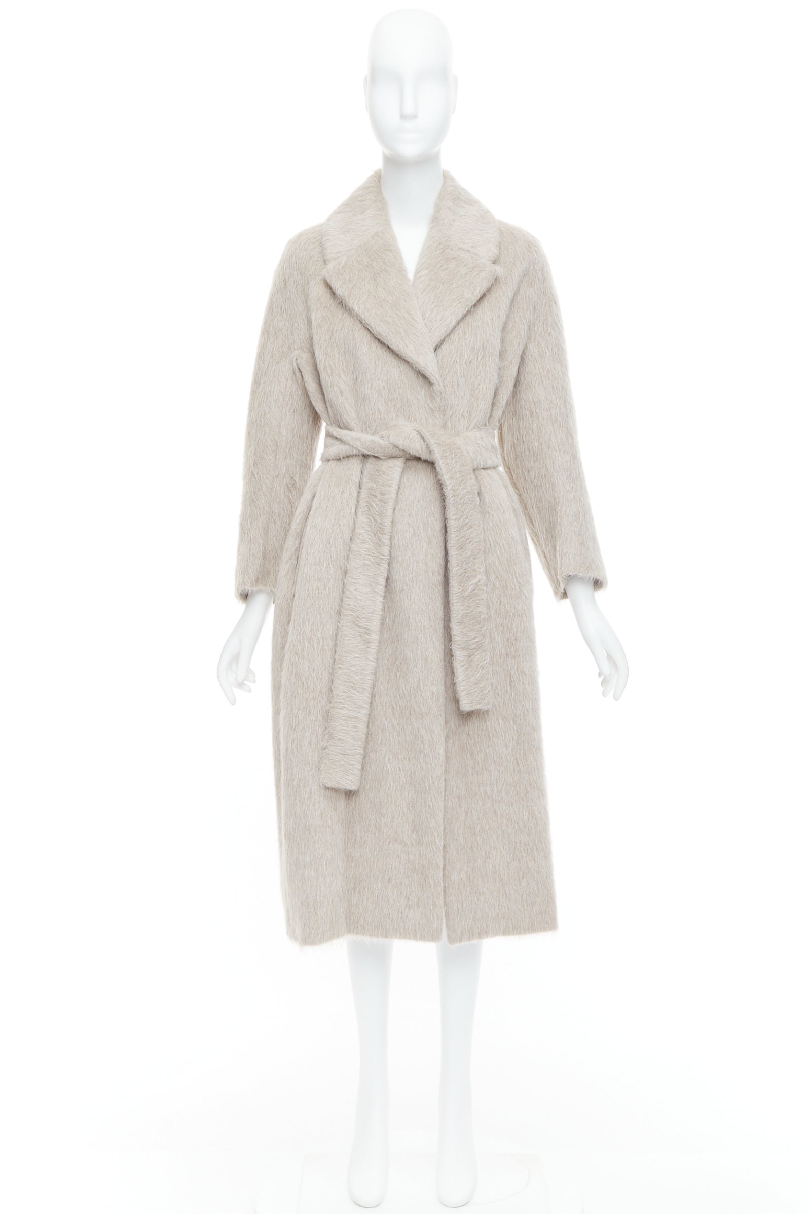 Max Mara Grey Alpaca Wool Coat - Image 11