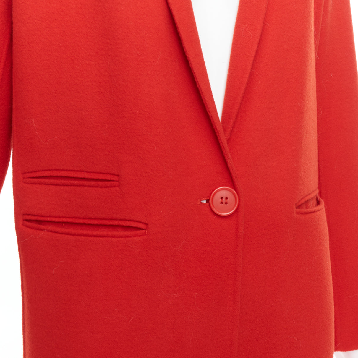 Maje Red Wool Peak Coat - Back view