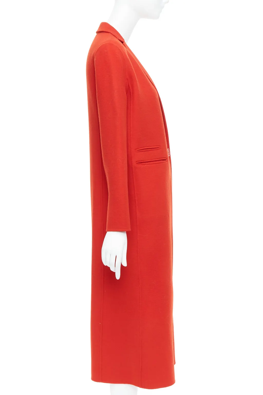 Maje Red Wool Peak Coat Red Wool Never worn - Model View
