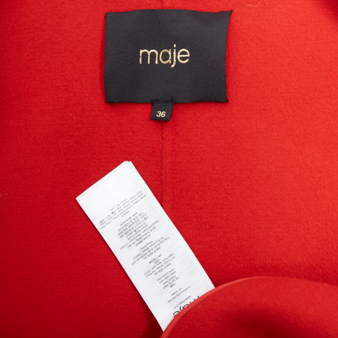 Maje Red Wool Peak Coat - Image 10