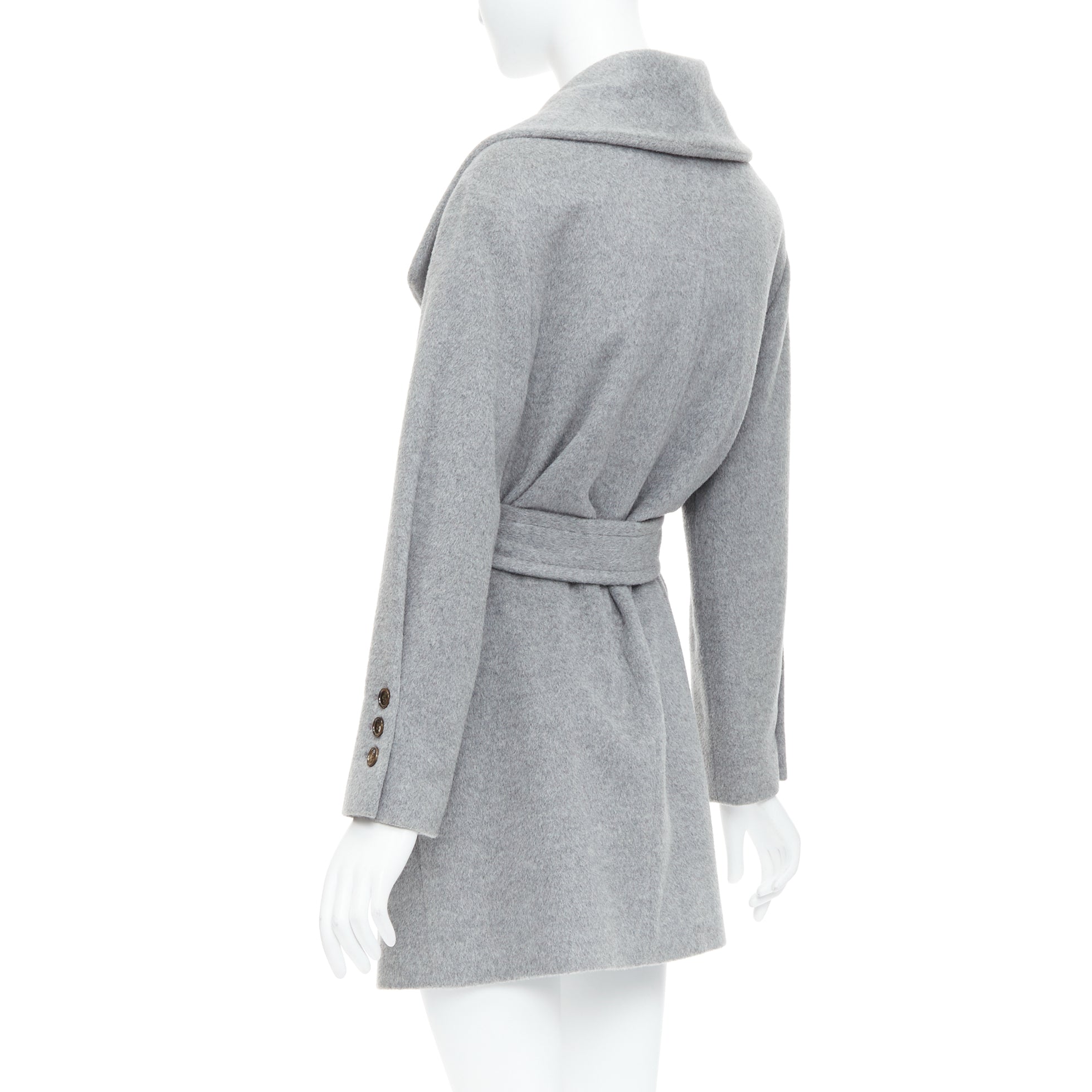 Hanii Y Grey Oversized Belted Coat - Detail 2